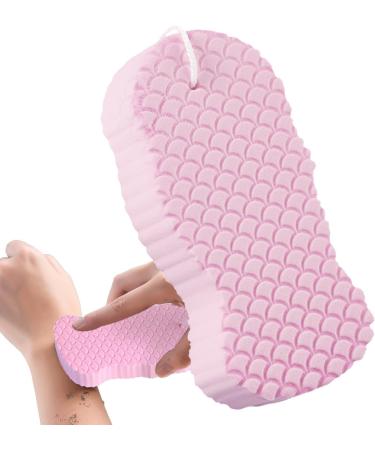1/4 Spa Puff - Shower Sponge with Rope Body ExfoIiating Loofah Sponge | Body Loofah Sponge Pads Up Bath Sponge Pregnant Body Scrub Sponge Soft Shower Pouf for Pregnant Women Children Adult Pink - Buy Online on GoSupps.com