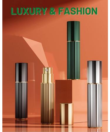 BRARIOS Perfume Atomiser Refillable 2 Pcs Travel Size Portable Atomiser Spray Mini Empty Perfume Bottle Leak Proof Cologne Dispenser for Women and Men 5ml (Gold&Silver) - Buy Online on GoSupps.com