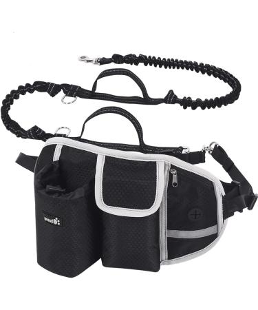 Pecute dog leash with belly belt jogging leash dogs for large and medium -sized dogs leash dog with belt bag elastic running leash for dogs dog leash for running jogging black up to 80kg - Buy Online on GoSupps.com