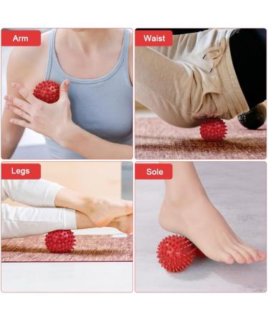 Uraqt Fascia Ball Set - Hedgehog Massage Balls for Muscle Tension Relief | Ideal for Feet Back Neck & Hands (Red) - Buy Online on GoSupps.com