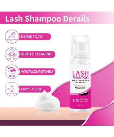 Eyelash Extension Cleanser Kit - 60ml Shampoo USB Fan Eye Gel Pads & Brushes | Perfect for Salon & Home Use - Buy Online on GoSupps.com