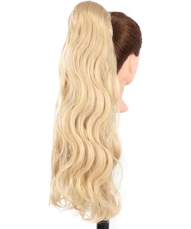 PrinFantasy Fake Ponytail Wavy Curly Hair Extension Blonde | 24 inch Heat Resistant Synthetic Clip-in Long Hair Piece MW128 - Buy Online on GoSupps.com