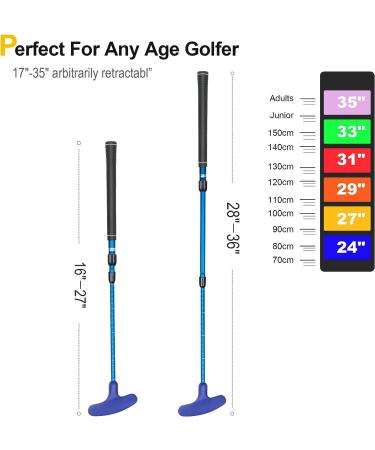 ToVii Adjustable Golf Putter with Nitrile Rubber Top - Left & Right Handed, Sturdy Aluminum Shaft - Blue - Buy Online on GoSupps.com