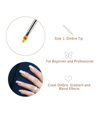 Lea-Shall Double-Sided Ombre/French Nail Brush Set - 2 Heads for Gel Polish Nail Art & UV Nails - Perfect for DIY Nail Designs - Buy Online on GoSupps.com