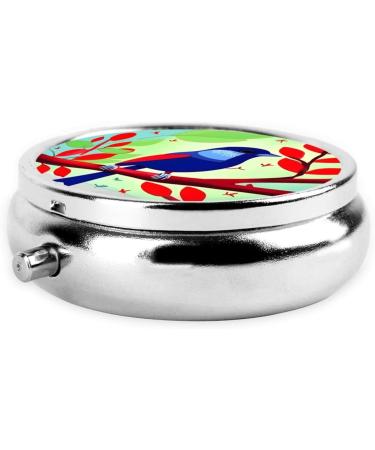 Red Leaf Birdround Pill Box - 3 Compartment Travel Organizer | Portable Pill Box for International Shipping - Buy Online on GoSupps.com