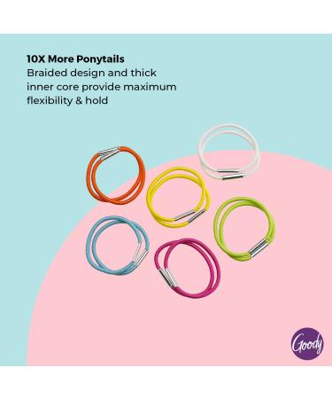 Goody Kids Ouchless Elastic Hair Tie - 100 Count Assorted Colors - Pain-Free Hair Accessories for All Ages - Long Lasting Braids & Ponytails - Buy Online on GoSupps.com