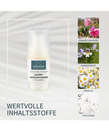Manarose Eyes Intensive Cream with Hyaluron | Youthful Eye Area | Vegan & Certified Biocosmetics | 15ml for Women & Men - International Shipping - Buy Online on GoSupps.com