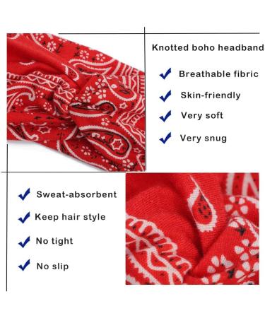 Bangful Bohemia Headbands for Women Head Band Hairband Wide Headband Knot Head Wrap Vintage Hairband Women Twist Elastic Turban Head Scarf Hair Accessories for Women Cashew flowers B - Buy Online on GoSupps.com