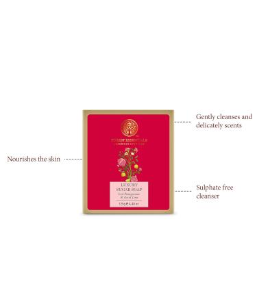 Buy Forest Essentials Luxury Sugar Soap Iced Pomegranate & Kerala Lime - 125g | International Shipping Available - Buy Online on GoSupps.com