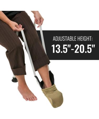 DMI Deluxe Sock Aid - Easy Sock Pull-On Without Bending | Slip-Resistant Sock Helper for Seniors - White - Buy Online on GoSupps.com