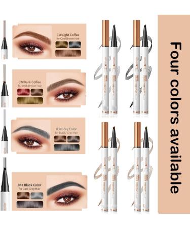 Eyebrow Pencil With 4 Fork Tip 4 Fork Tip 3D Microblading Magic Eyebrow Pencil Waterproof Magic Microblading Eyebrow Pencil Eye Brown Makeup Long Lasting Eyebrow Pencil Stay On All Day(Light brown) - Buy Online on GoSupps.com