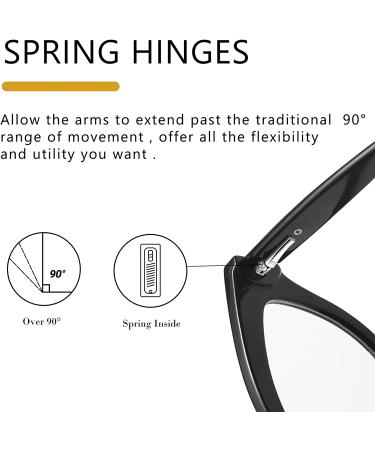 Women's Stylish Blue Light Cat Eye Glasses - Anti Glare & UV Protection, Black+White Frame - Non-Prescription, Computer Glasses - Buy Online on GoSupps.com