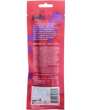  Smally's Biltong Smally's Biltong - Beef Sticks Jalapeno Beef Cabbage High Protein Beef Snack Air Dried South African Traditional Beef Sausage - 40g x 15 Packs - Buy Online on GoSupps.com