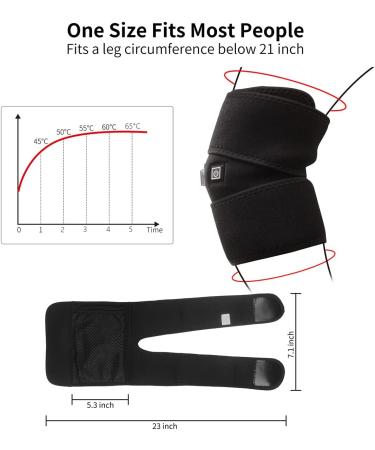 Heated Knee Brace Wrap Support | Adjustable Temperature | Knee Warmer for Elderly | Heat Therapy for Knee Pain Relief | Arthritis Support (1PCS) - Buy Online on GoSupps.com