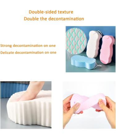 4pcs Exfoliating Bath Sponge Set - Ultra Soft 3D Body Shower Sponge for Dead Skin Removal - Reusable Exfoliating Skin Remover (Pink+Blue+Gray+White) - Buy Online on GoSupps.com