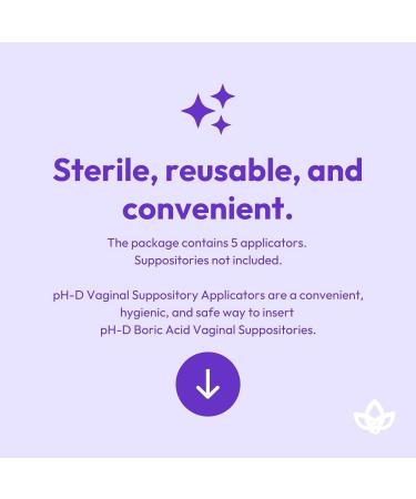 PH-D Vaginal Suppository Applicators - Reusable & Made in USA - 5 Count - Buy Online on GoSupps.com
