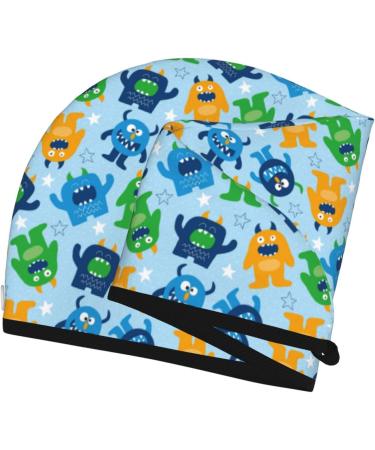 Hair Towel Wrap - Quick-Dry Cartoon Monster Turban | Soft Hair Drying Towel with Button - Buy Online on GoSupps.com