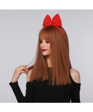 22 Brown Cosplay Wig with Bangs - Long Straight Synthetic Wig for Women | Perfect for Daily Wear & Parties - International Shipping Available - Buy Online on GoSupps.com