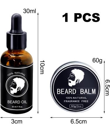 Men's Beard Oil Men's Beard Oil Kit Beard Oil 30 ml + Beard Balm 60 g Men's Beard Oil Fast Growth Care for Men Promotes Growth Softens and Moisturizes - Buy Online on GoSupps.com