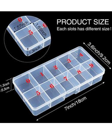 Evenden Nail Tips Box Empty Nail Tips Organiser Storage Fingernail Box Rooms Storage Box Container Nail Box Grid Box - Buy Online on GoSupps.com