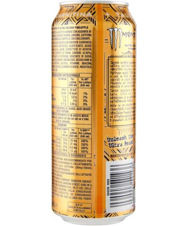  Italian Gourmet E.R. Monster Energy Zero Ultra Gold Pineapple Energy Drink No Sugar 500ml + Polpa di Pomodoro 400g - Buy Online on GoSupps.com