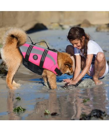 Emust Dog Life Vest - Lightweight Swimming Jacket for Small Medium & Large Dogs - Pink XL Rose for Safe Water Fun - Buy Online on GoSupps.com