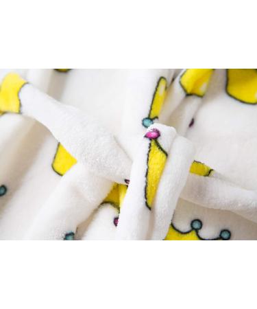 XINNE Boys Girls Soft Flannel Bathrobe | Cute Pattern Toddler Baby Hoodie Pajamas Sleepwear - Yellow Dot 110 - Buy Online on GoSupps.com