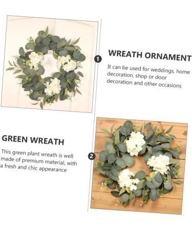 LIFKICH 1pc Eucalyptus Leaf Garland Artificial Plants for Outdoors Artificial Wreaths for Outdoor Fall Decorations for Home Spring Ornament Wall Hanging Wreath Hoop Silk Flower Pendant - Buy Online on GoSupps.com