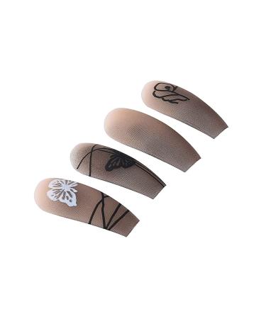 Brishow Black Butterfly Press-On Nails - 24 pcs for Women & Girls | Artificial Stick-On Nails for Easy Application - Buy Online on GoSupps.com