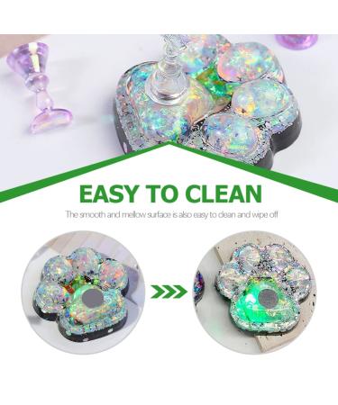 Small Tablet Nail Art Display Board - Cat Flap Tip Peak Stand for Manicure & False Lace | Bright Green Nail Polish Tray - Buy Online on GoSupps.com