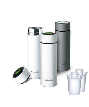 Nuby RapidCool Portable Baby Bottle Making Kit - Prepare A Perfect Formula Feed in 2 Minutes | Includes: 2 Rapid Cool's with 2 Digital Thermometer Lids 2 Powder Dispensers & Flask Two RapidCools & Thermal Flask - Buy Online on GoSupps.com
