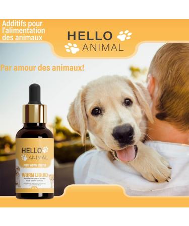 HelloAnimal Vegan Intestinal Deworming Liquid Anti-worms for Animals particularly recommended for Dogs Cats Rabbits and poultry Natural intestinal dewormer for stomach and intestines - Buy Online on GoSupps.com