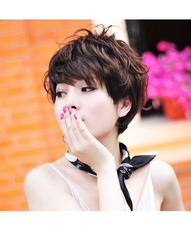 Buy Ansenesna Brown Short Curly Wig for Women | Premium Quality Hair Wig Fast International Shipping - Buy Online on GoSupps.com