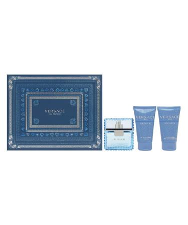 Versace Man Eau Fraiche by Versace for Men 3 Piece Set Includes: 1.7 oz Eau de Toilette Spray + 1.7 oz Perfumed Bath & Shower Gel + 1.7 oz After Shave Balm