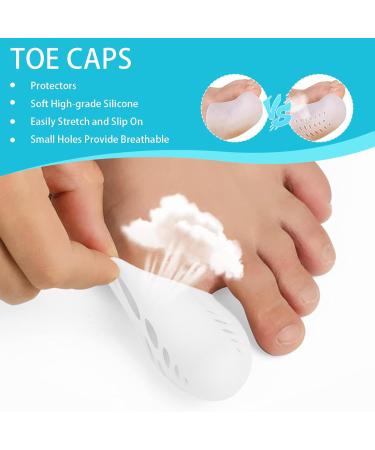 16 Pieces Gel Toe Caps - Silicone Protection for Bubbles Friction & Ingrown Toenails | Breathable Comfort - Buy Online on GoSupps.com