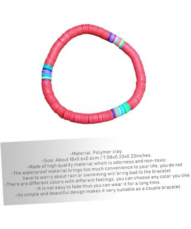 SAFIGLE 1pc Clay Bracelet Heishi Bracelet Friendship Bracelets for Women Polymer Clay Colorful Bracelets for Women Clay Disc Couples Bracelet Hand Rope Lovers Bohemia Red Jewelry 18X0.6cm Red - Buy Online on GoSupps.com