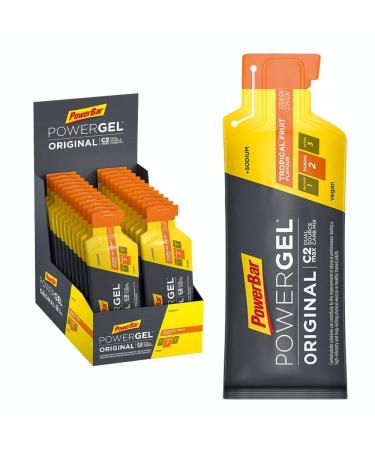 PowerBar - PowerGel Original - Tropical Fruit - 24x41g - High Carb Energy Gel - C2MAX - Sodium Tropical Fruit 984 g (1 pack)