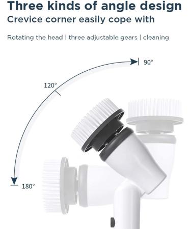 Cordless Spin Scrubber for Cleaning Cordless Electric Bathroom Cleaning Tools Adjustable Extension Handle Long Handle Brush Suitable for Bathroom Cleaning Etc. - Buy Online on GoSupps.com