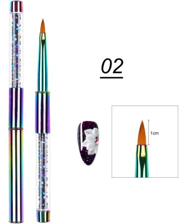 Obahdirry Nail Art Acrylic UV Gel Extension Builder Flower Painting Pen Brush UV Gel Manicure Tool 2 2# - Buy Online on GoSupps.com