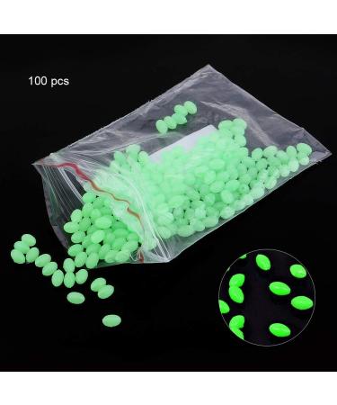 OriGlam 100pcs Plastic Luminous Glow Fishing Beads Eggs - Oval Round Assorted Glow Eggs for Rubber Fishing Beads Rig - Buy Online on GoSupps.com