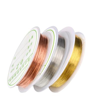 Healeved 3pcs Copper Wire Bead Stringing Wire Metal Material Metal Beading Wire Hand Decor Diy Jewelry Beading Wire for Jewelry Metal Bracelet Wire Flexible Beading Wire General Crafts Nail Goldenx3pcs mediumx3pcs - Buy Online on GoSupps.com
