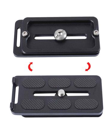 iShoot All-Metal 80mm Camera Quick Release Plate QS-80 with 1/4" Screw Compatible with Arca-Swiss Fit Tripod Ball Head Panning Head Panorama Head Panoramic Head Clamp