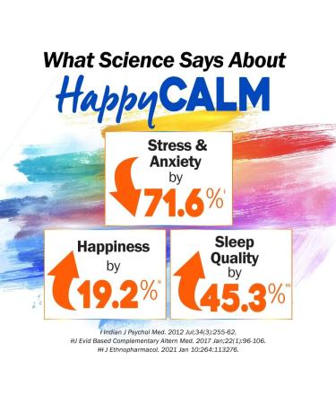 LABO Nutrition Happy Calm with KSM-66 Ashwagandha 5% Withanolides Saffron Extract and Black Pepper Extract for Stress Relief Energy Quality Sleep & Relaxation Non GMO 90 Veggie Capsules - Buy Online on GoSupps.com