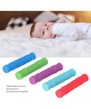 Alomejor 5Pcs Baby Teether Silicone - Safe Soft Grip Teething Sticks & Pencil Holders for Baby Strength Training - Buy Online on GoSupps.com
