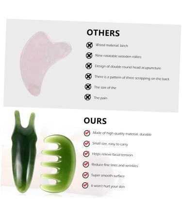 Fomiyes 3 Set Massage Scraping Tool - Jade Gua Sha Plates & Comb for Scalp Relief & Trigger Point Massage - 12x4cm Green - Buy Online on GoSupps.com