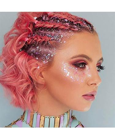 Mysense Pink Body Glitter Stick - Holographic Mermaid Sequins Chunky Glitter for Singer Concerts & Music Festivals - 0.56oz - Buy Online on GoSupps.com