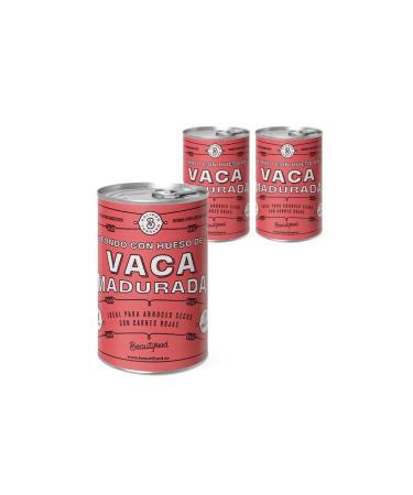 Beautifood Concentrated broth, mature cow stock | Ideal for dry rice with red meat | 100% natural and gluten-free | 4 portions x can (contents per 400 g can) | 3 units