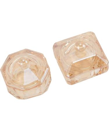 Dappen Nail Dish Champagne Color 2 Piece Dappen Powder Dish with Lid for Holding Acrylic Powder - Buy Online on GoSupps.com