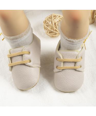 Sonsage Infant Baby Oxford Shoes | PU Leather Lace-Up Toddler Sneakers 12-18 Months - Apricot - Buy Online on GoSupps.com