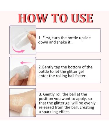  Eryndis Glitter Gel Body Roll-On Roll-on Body Glitter Gel Sparkling Holographic Face Glitter Luminous Makeup for Festivals Mermaid Sequins Shimmer for Rave Parties (#2 White) - Buy Online on GoSupps.com